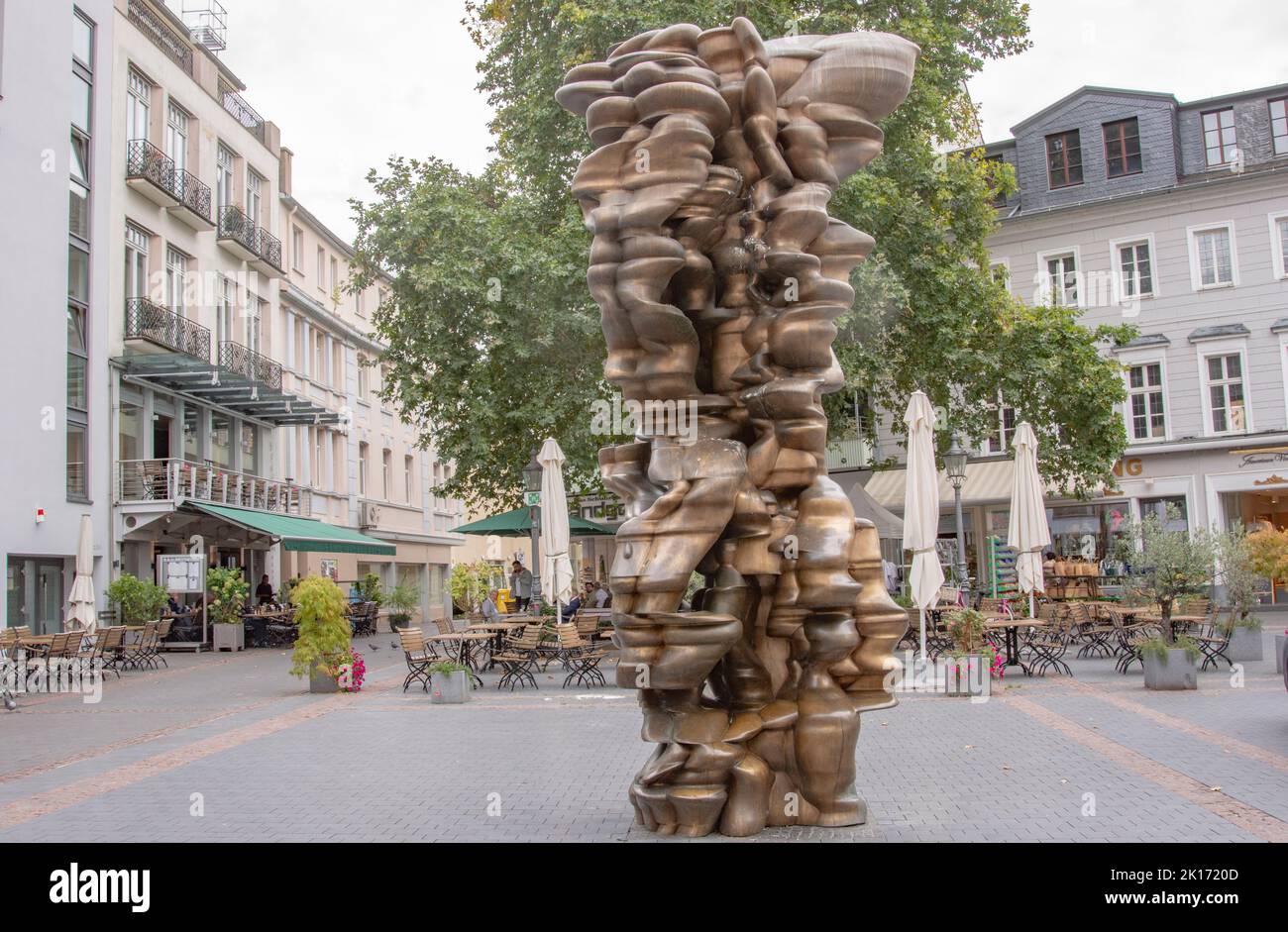 Bonn September 2022: The sculpture by Anthony Cragg is a real eye-catcher in downtown Bonn. Viewed from each side, different shapes and silhouettes co Stock Photo