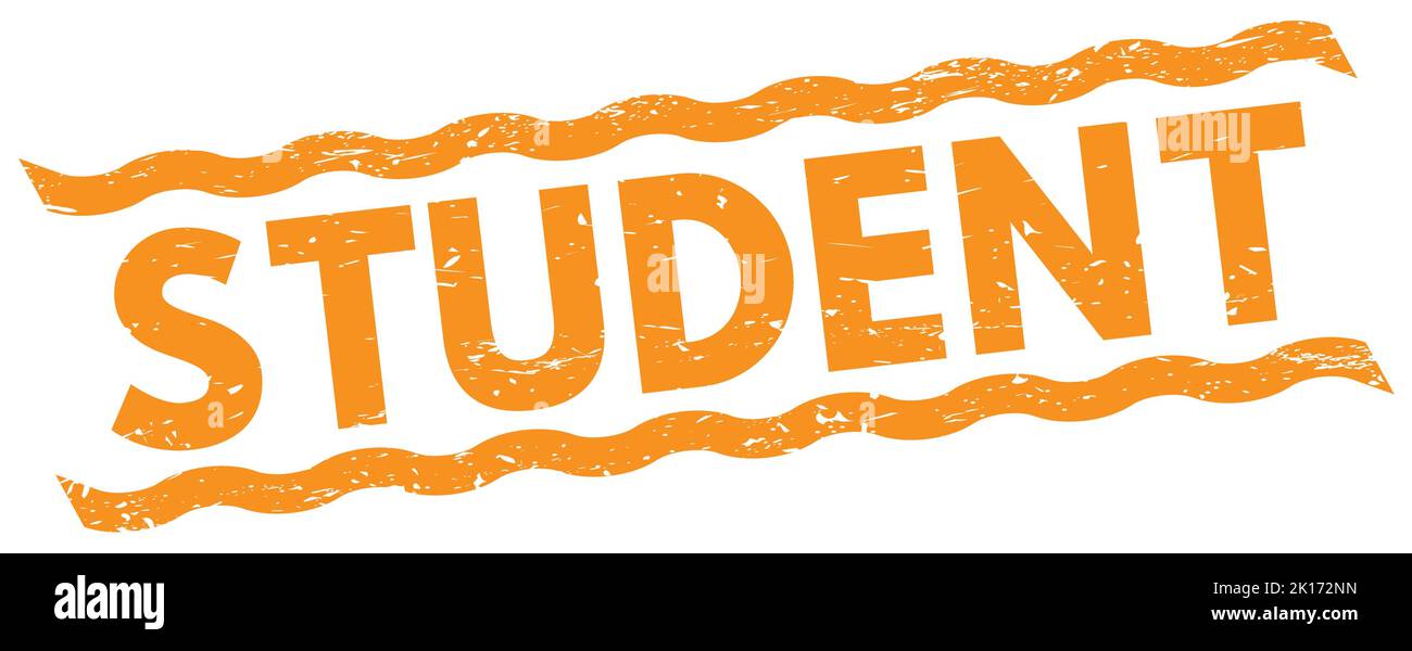 STUDENT text written on orange lines stamp sign Stock Photo - Alamy