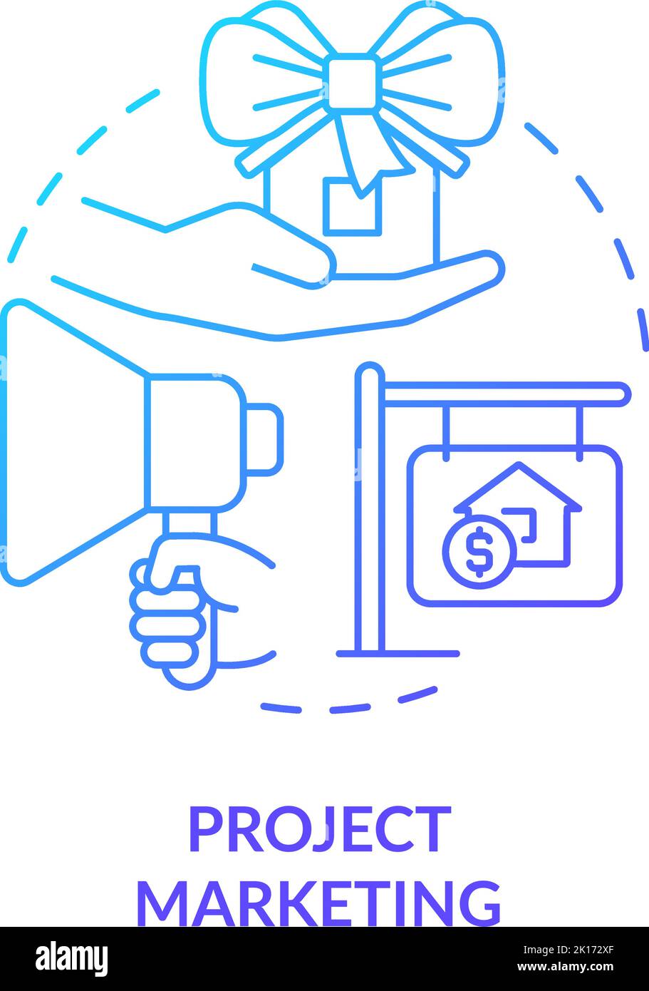 Project marketing blue gradient concept icon Stock Vector Image & Art ...