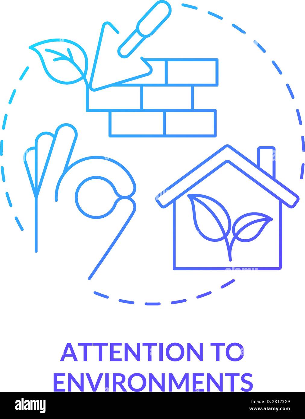 Attention to environments blue gradient concept icon Stock Vector