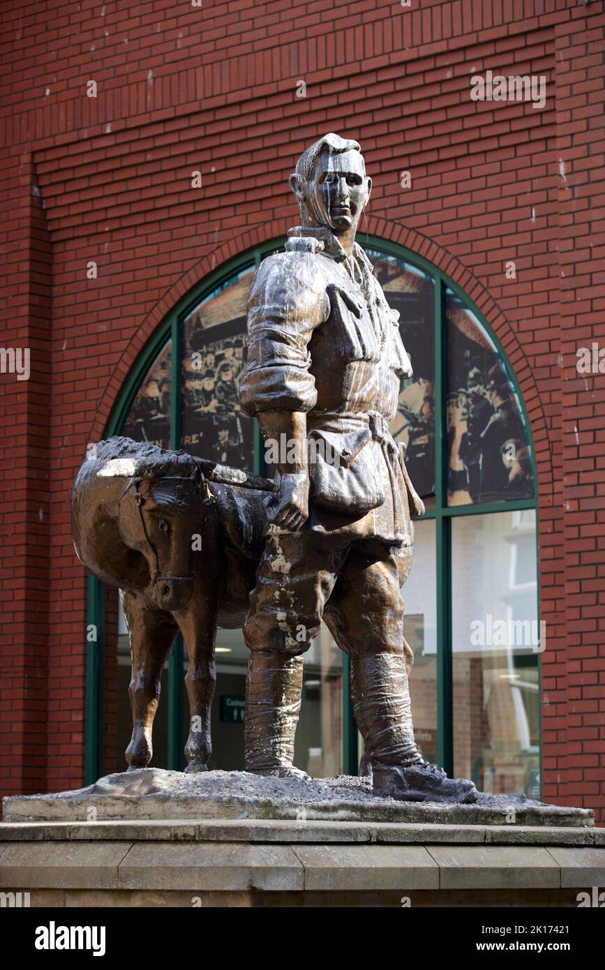 John Simpson Kirkpatrick: lost son of the Gallipoli campaign in World War I, donkey.  South Shields, Sculpted by Robert Olley Stock Photo