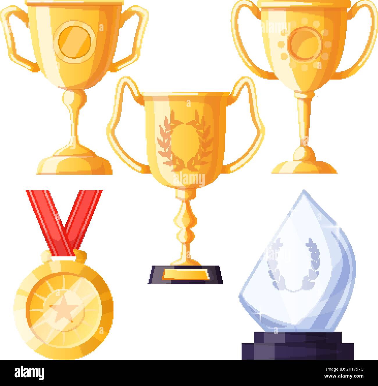 trophy award set cartoon vector illustration Stock Vector Image & Art ...