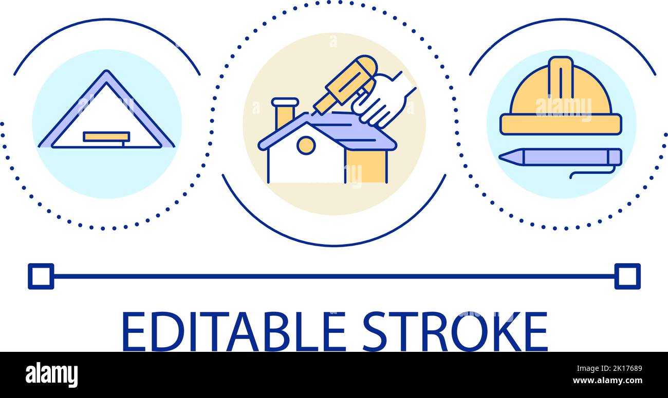 Cottage roof installation loop concept icon Stock Vector Image & Art ...