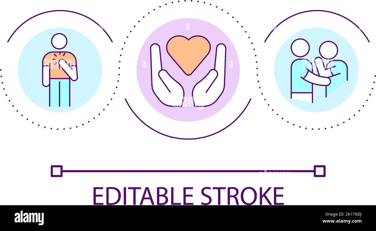 Showing love and affection loop concept icon Stock Vector