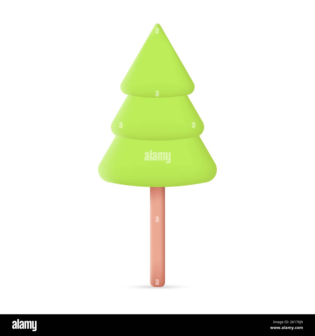 Green Christmas Tree 3D Icon Vector Illustration on White Background ...
