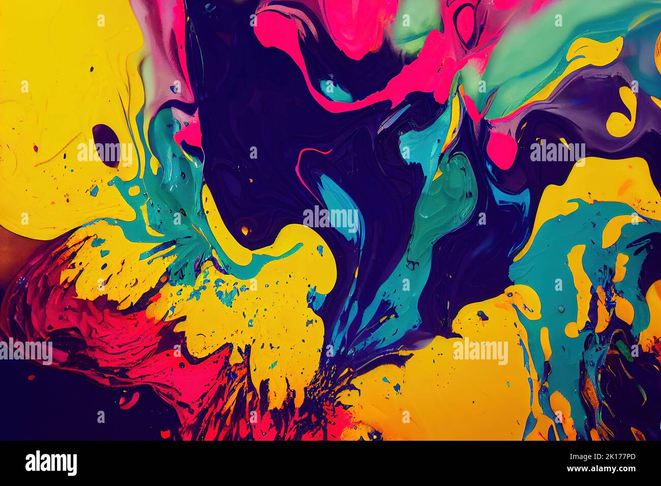 An illustration of a colorful splash of thick gooey paint Stock Photo