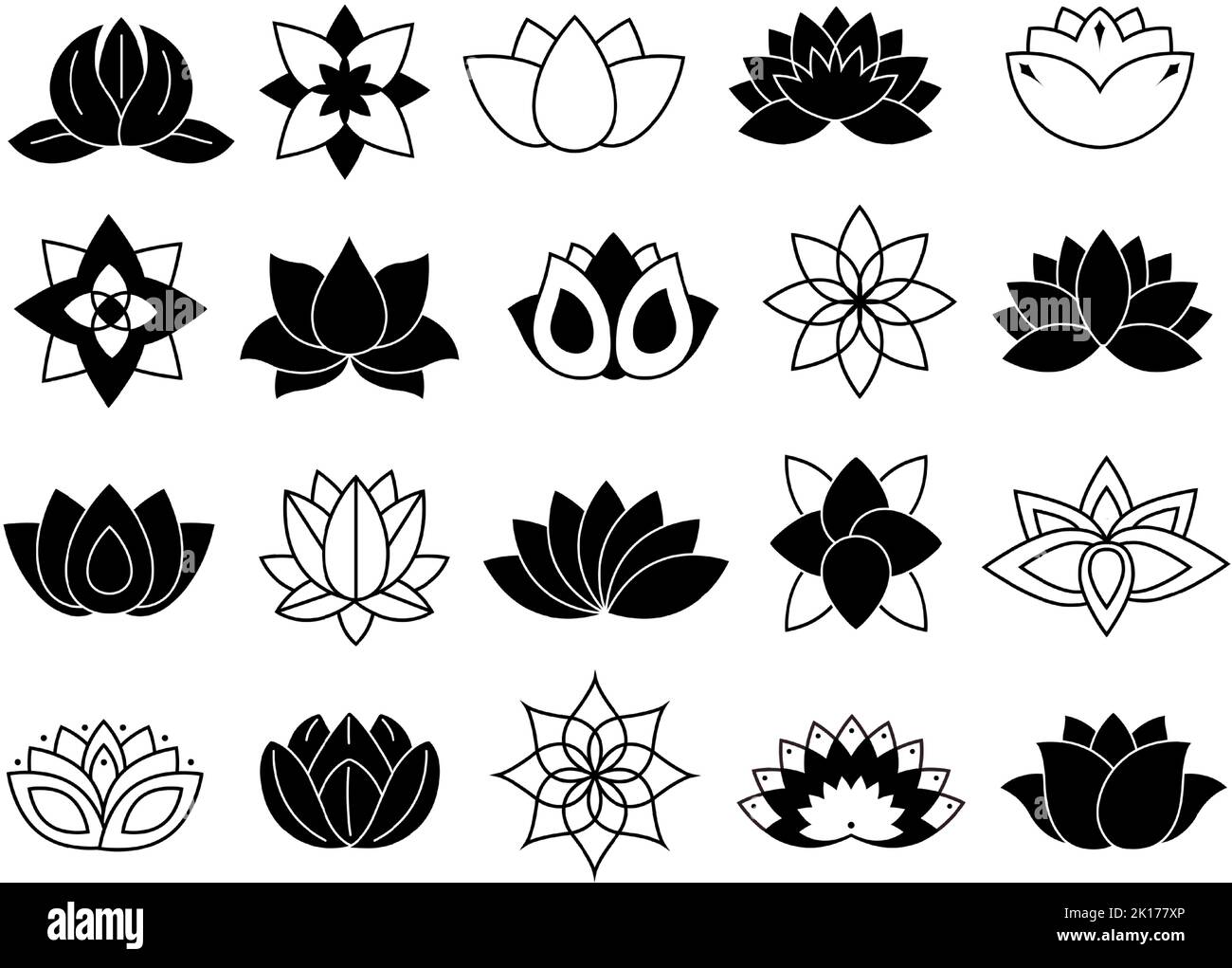 Lotus symbol. Mandala flower, water lily blossom and meditation or yoga