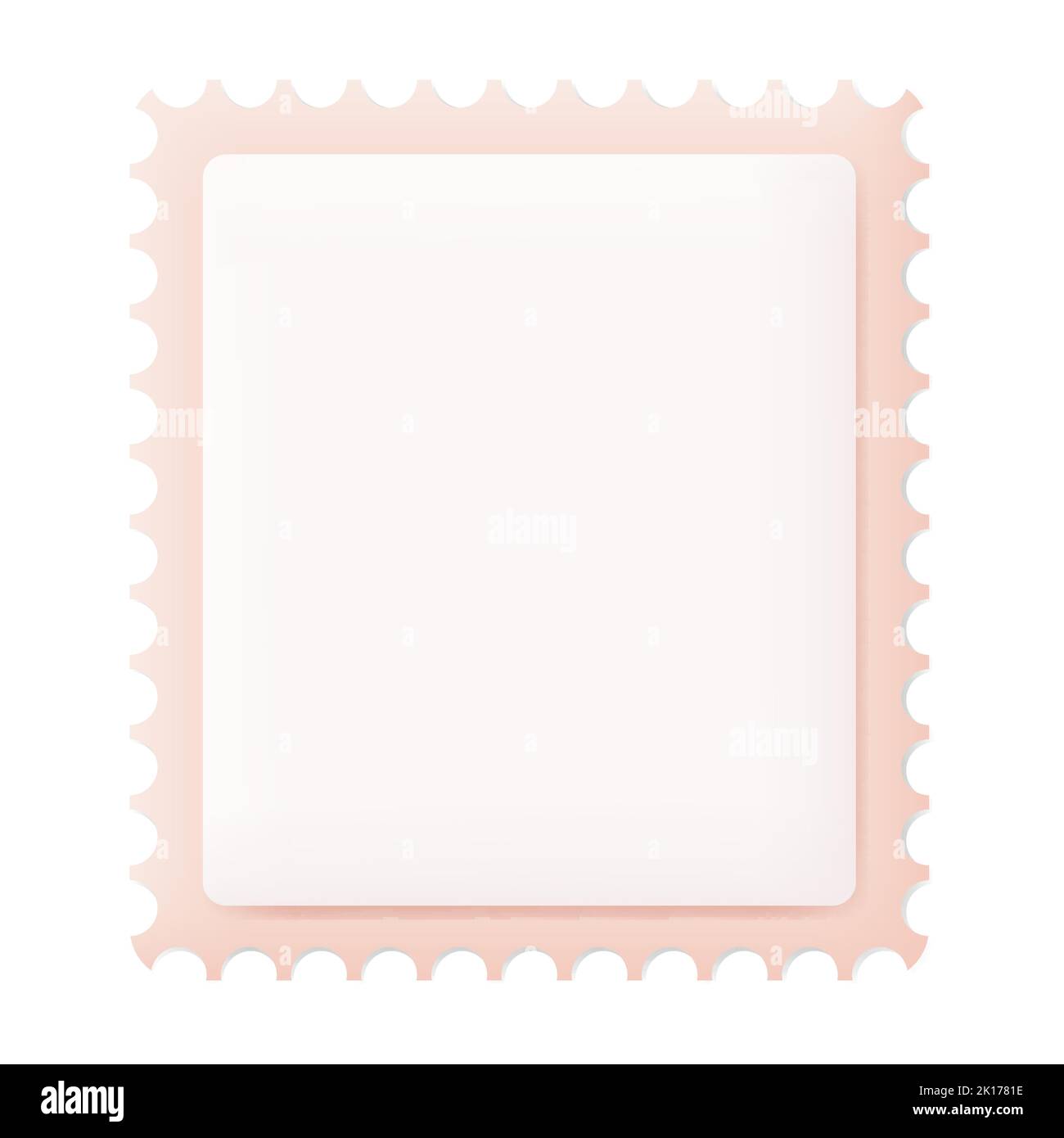 Empty Postage Stamp 3D Icon Vector Illustration on White Background Stock Vector