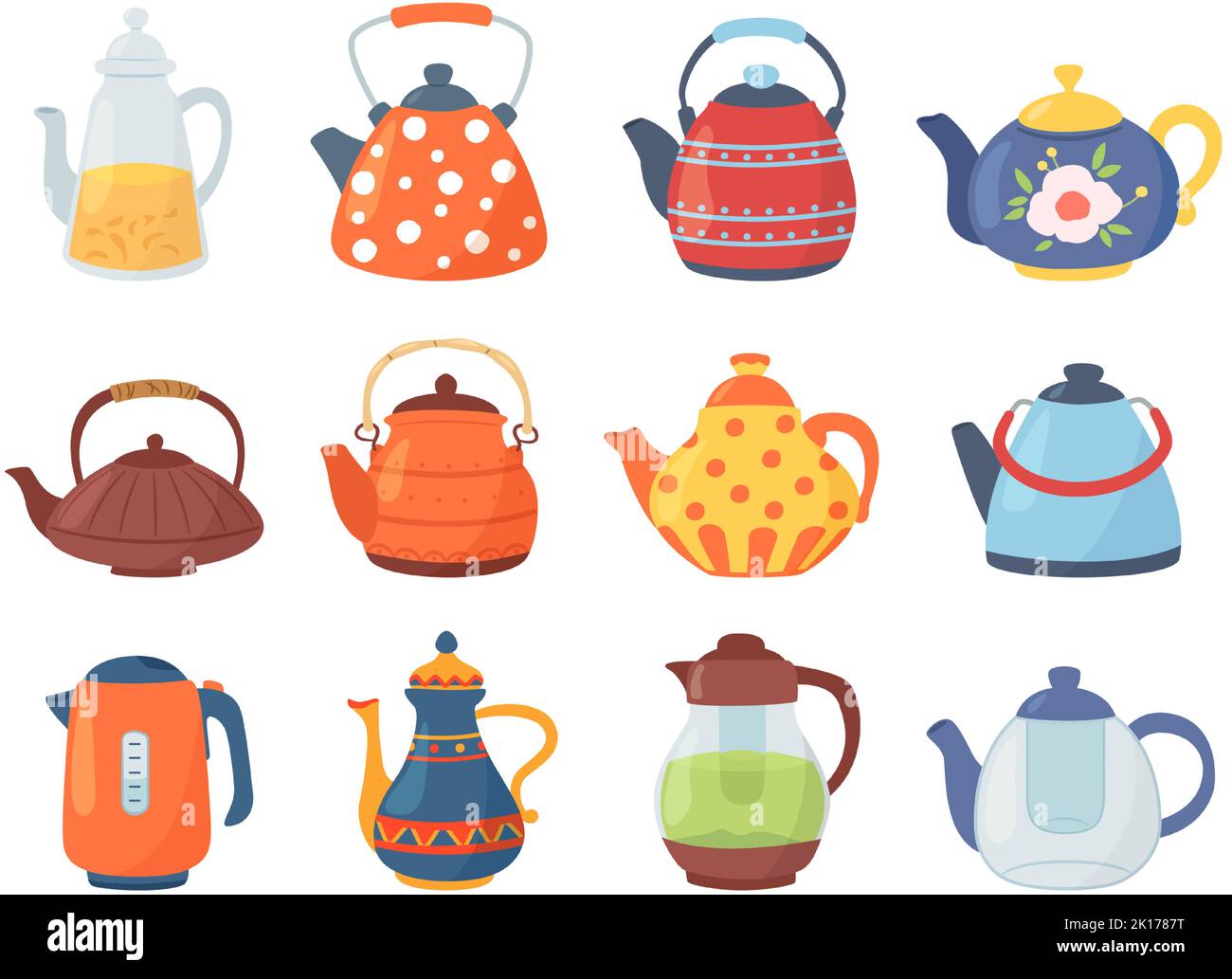 https://c8.alamy.com/comp/2K1787T/cartoon-teapots-and-kettles-tea-pitcher-coffee-jug-and-ceramic-kitchen-tools-decorative-crockery-items-isolated-vector-illustration-set-2K1787T.jpg