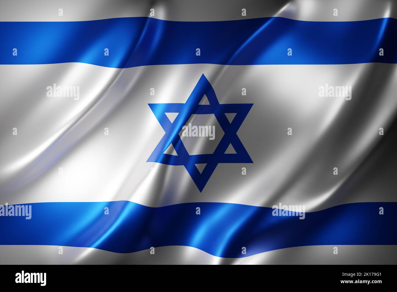 3d rendering of a silked Israel flag Stock Photo - Alamy