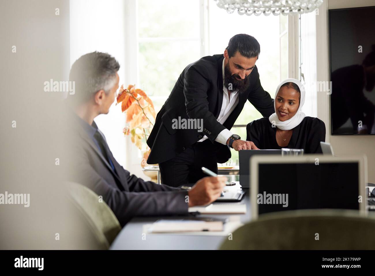 Business people talking in boardroom Stock Photo