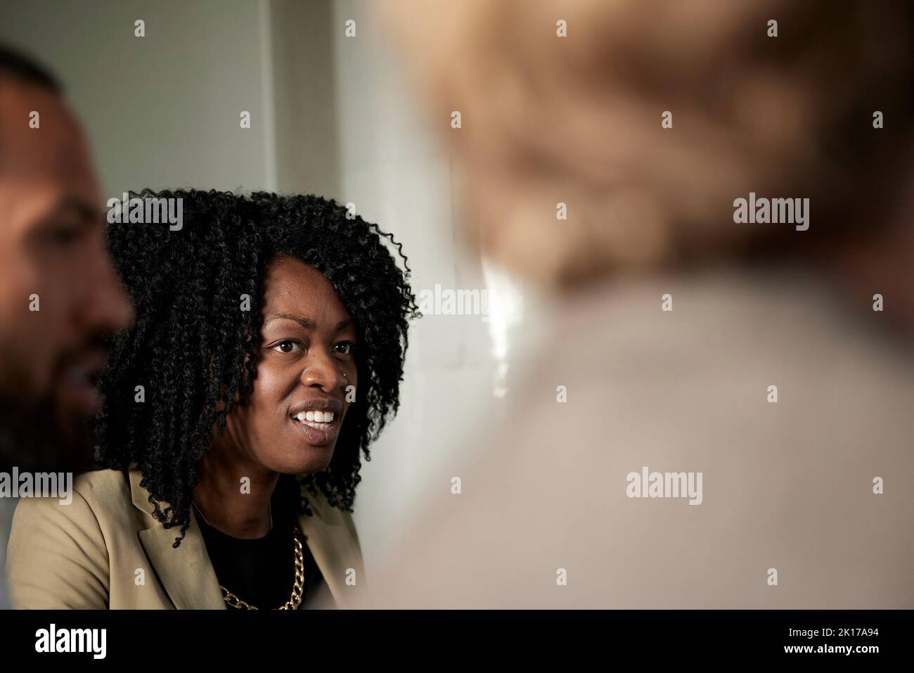 Businesswoman during business meeting Stock Photo