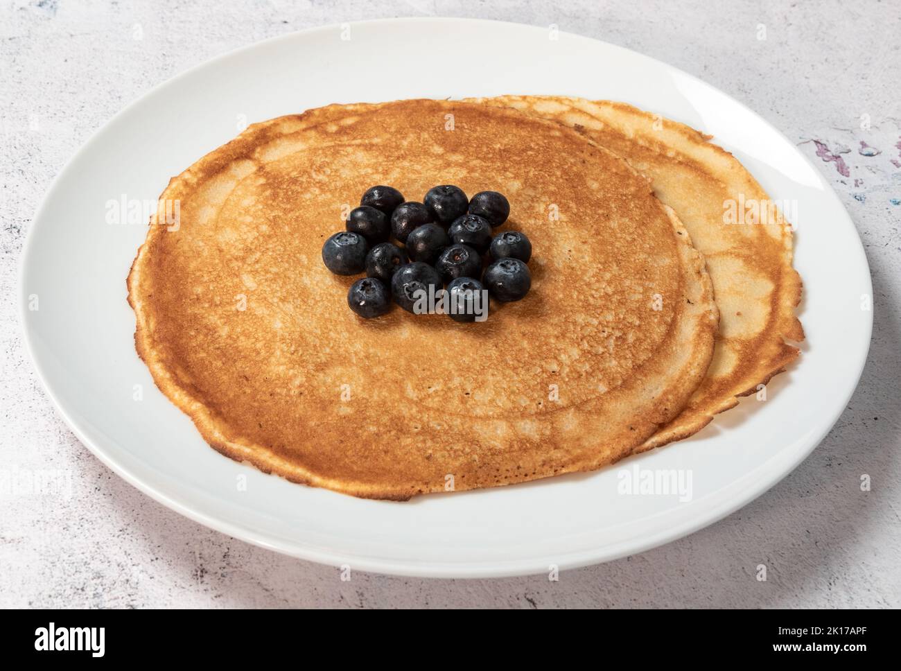 Pancakes with blueberries Stock Photo
