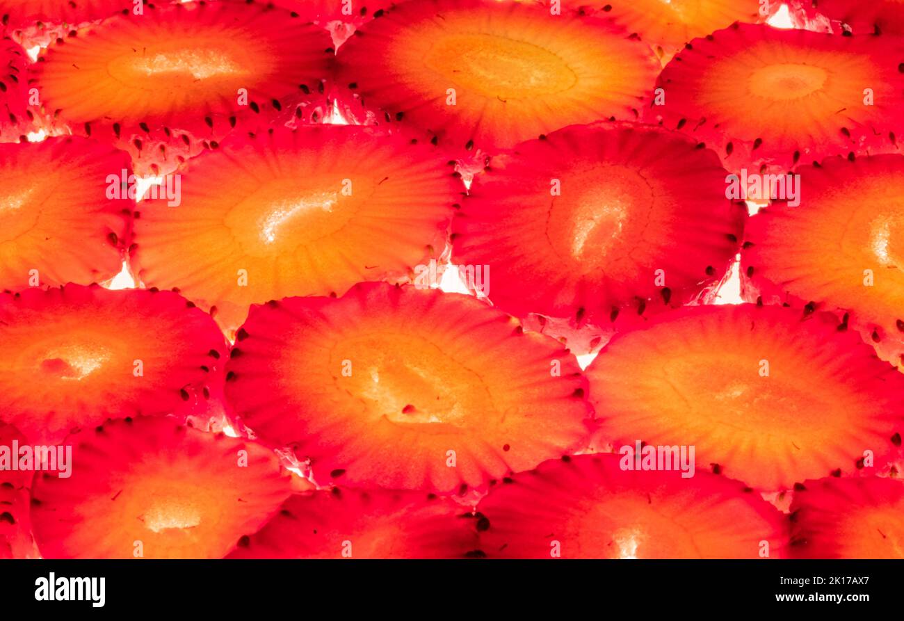 sliced strawberries abstract Stock Photo