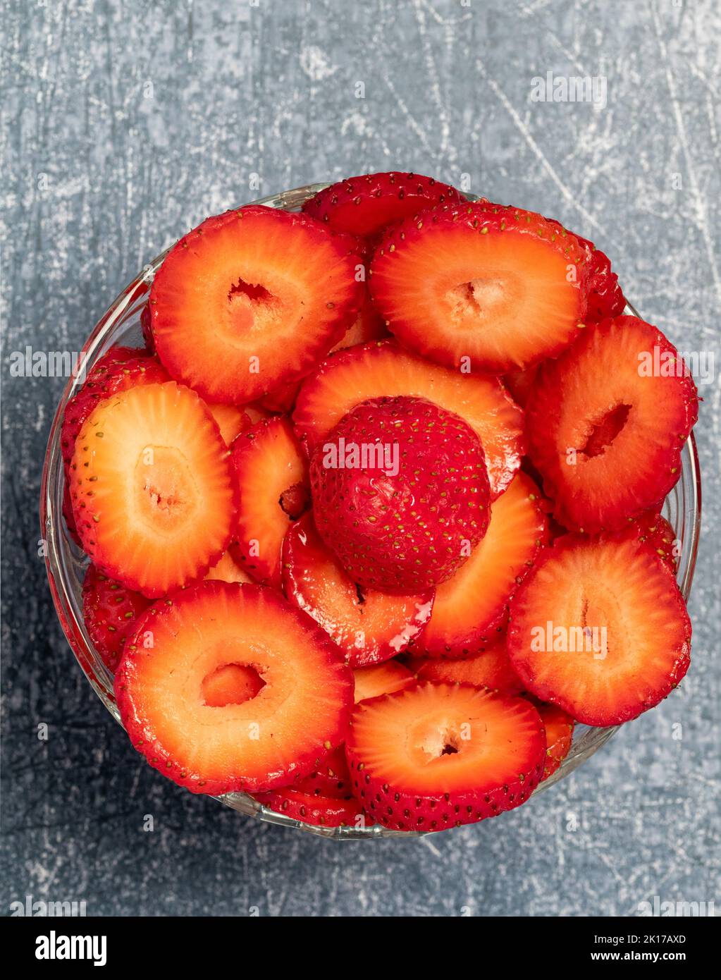 strawberries in bowl Stock Photo