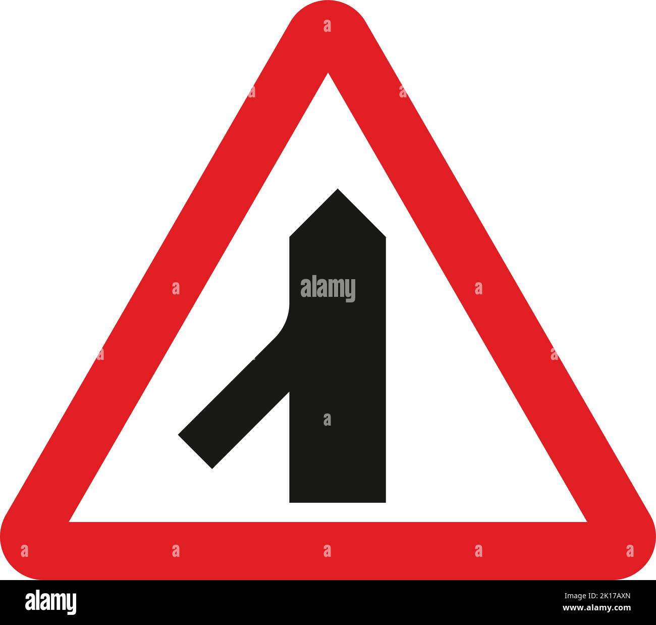 Traffic merging from left ahead Stock Vector Images Alamy