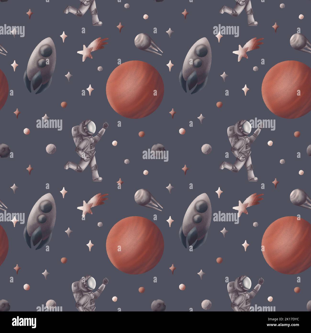 Astronaut in open space. Travel among the stars and planets. Seamless ...