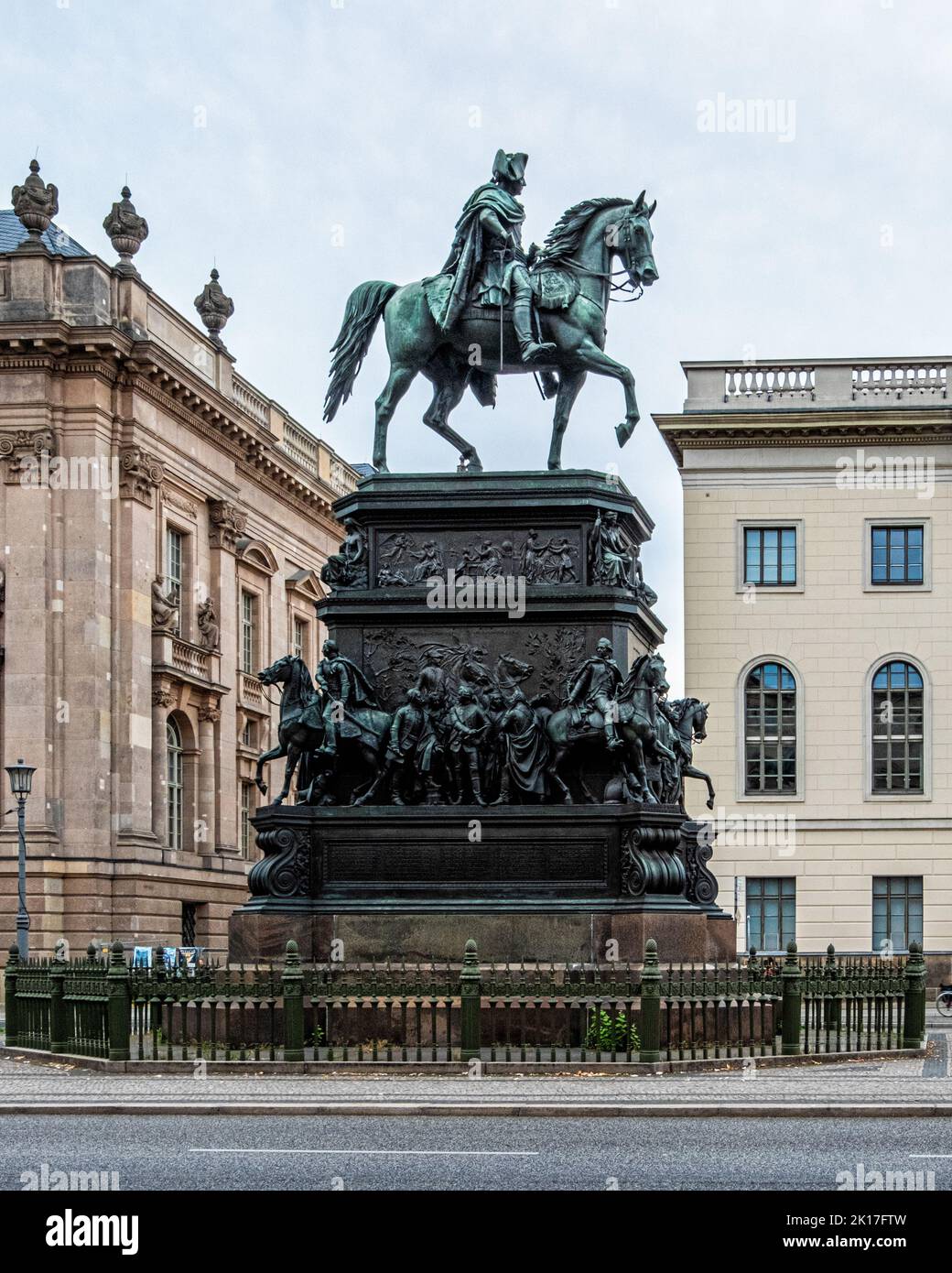Frederick the Great, Friedrichs des Grossen equestrian statue by sculptor, Christian Daniel Rauch in Unter den Linden, Mitte-Berlin Stock Photo
