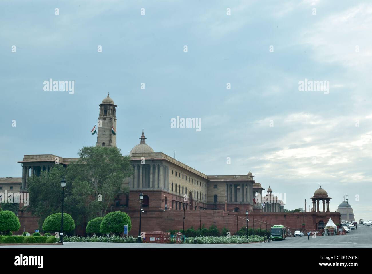 New Delhi, India - 14 September 2022 : indian president house in summers with beautiful blue sky Stock Photo