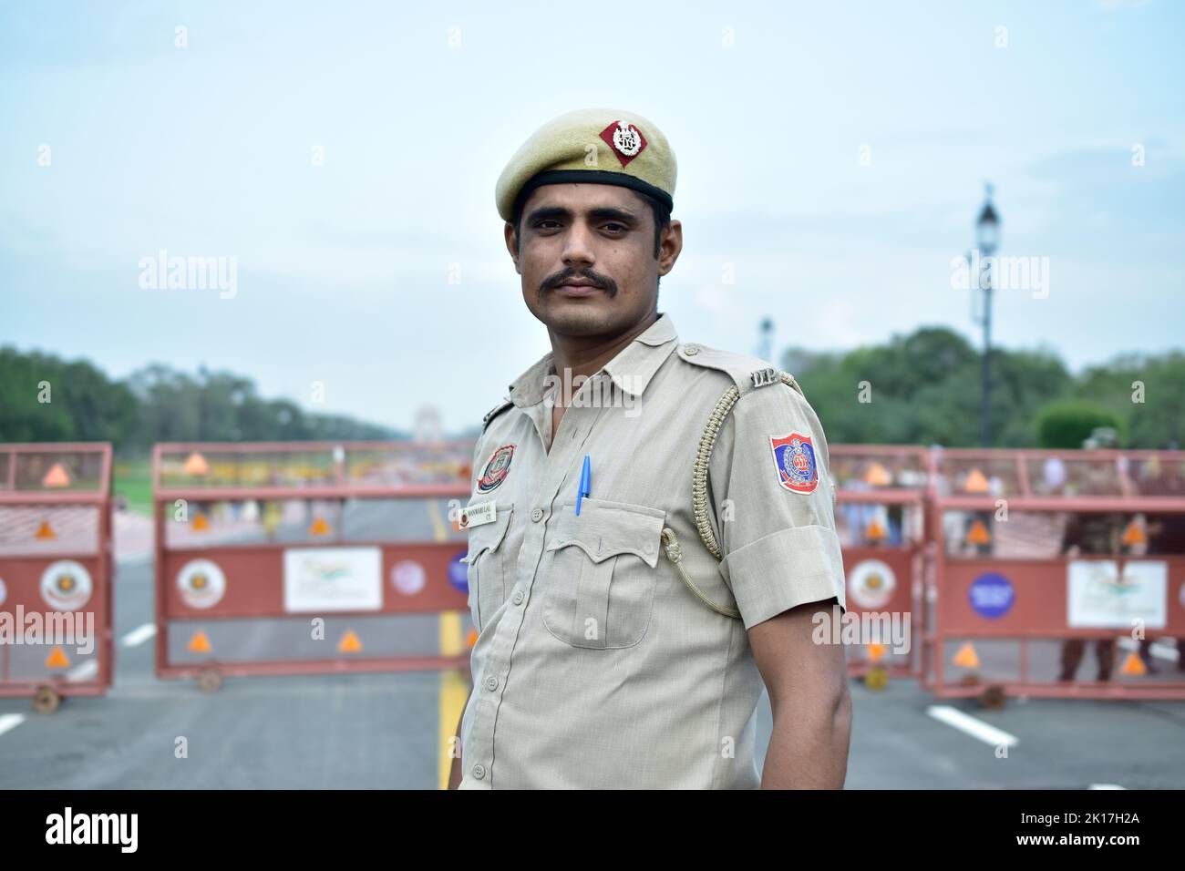 New Delhi, India 14 September 2022 Portrait of Indian Police