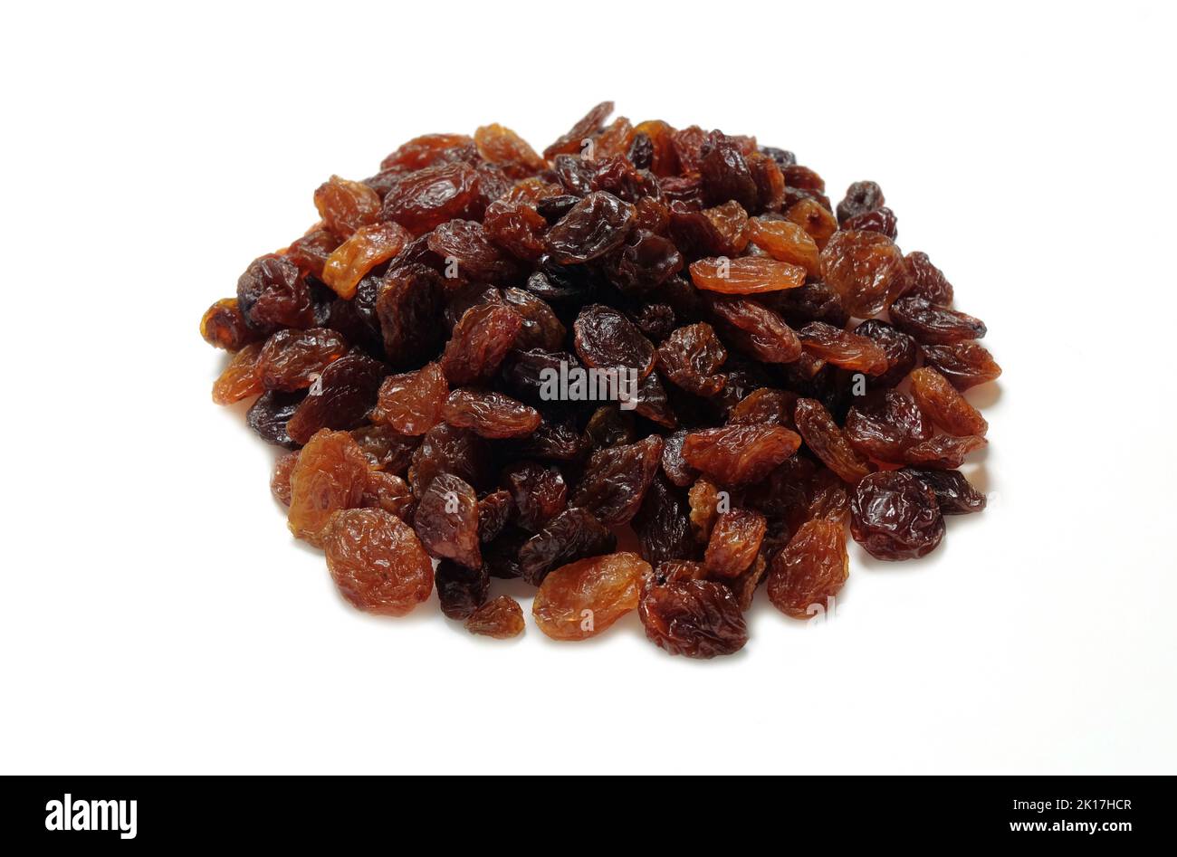 Pile of sultanas isolated on white cut out Stock Photo
