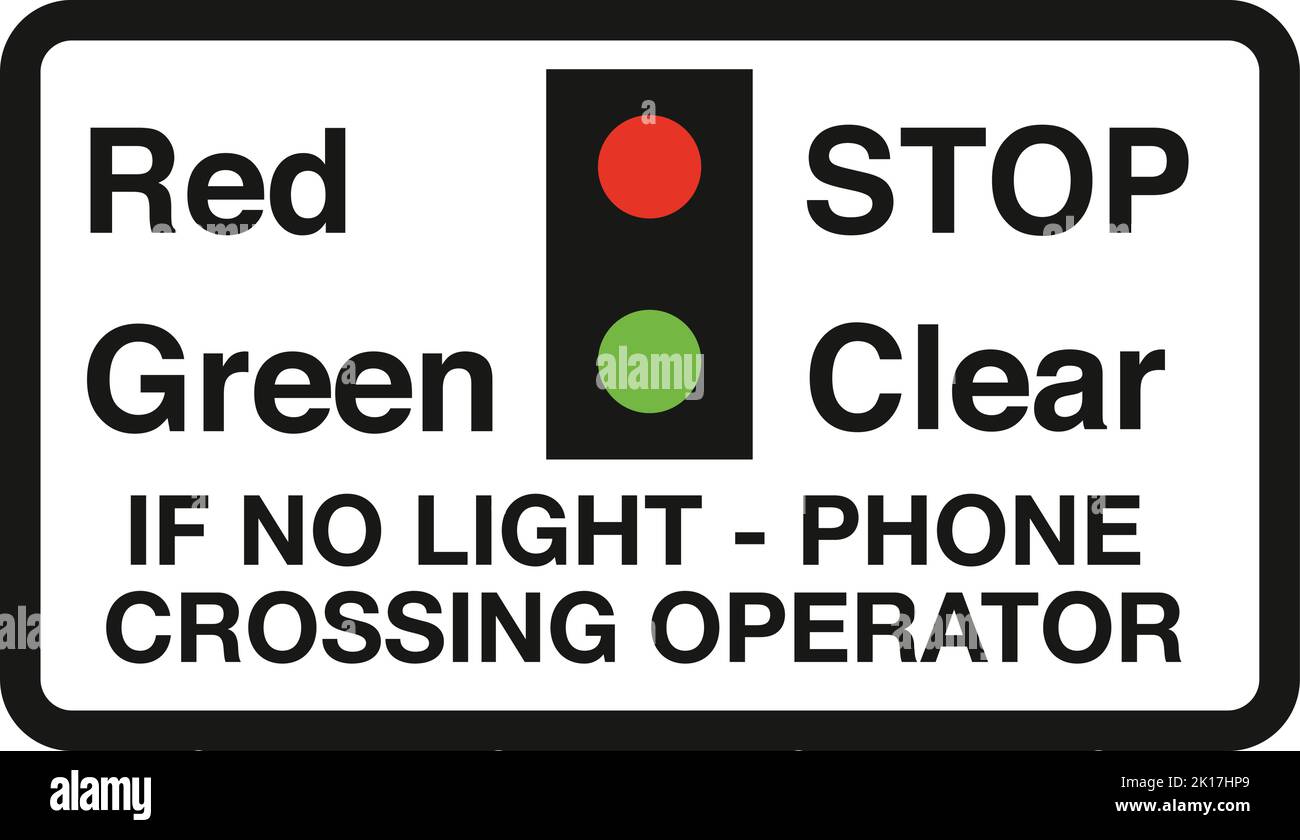 Miniature warning lights at level crossings, The Highway Code Traffic Sign, Signs giving orders, Signs with red circles are mostly prohibitive. Plates Stock Vector