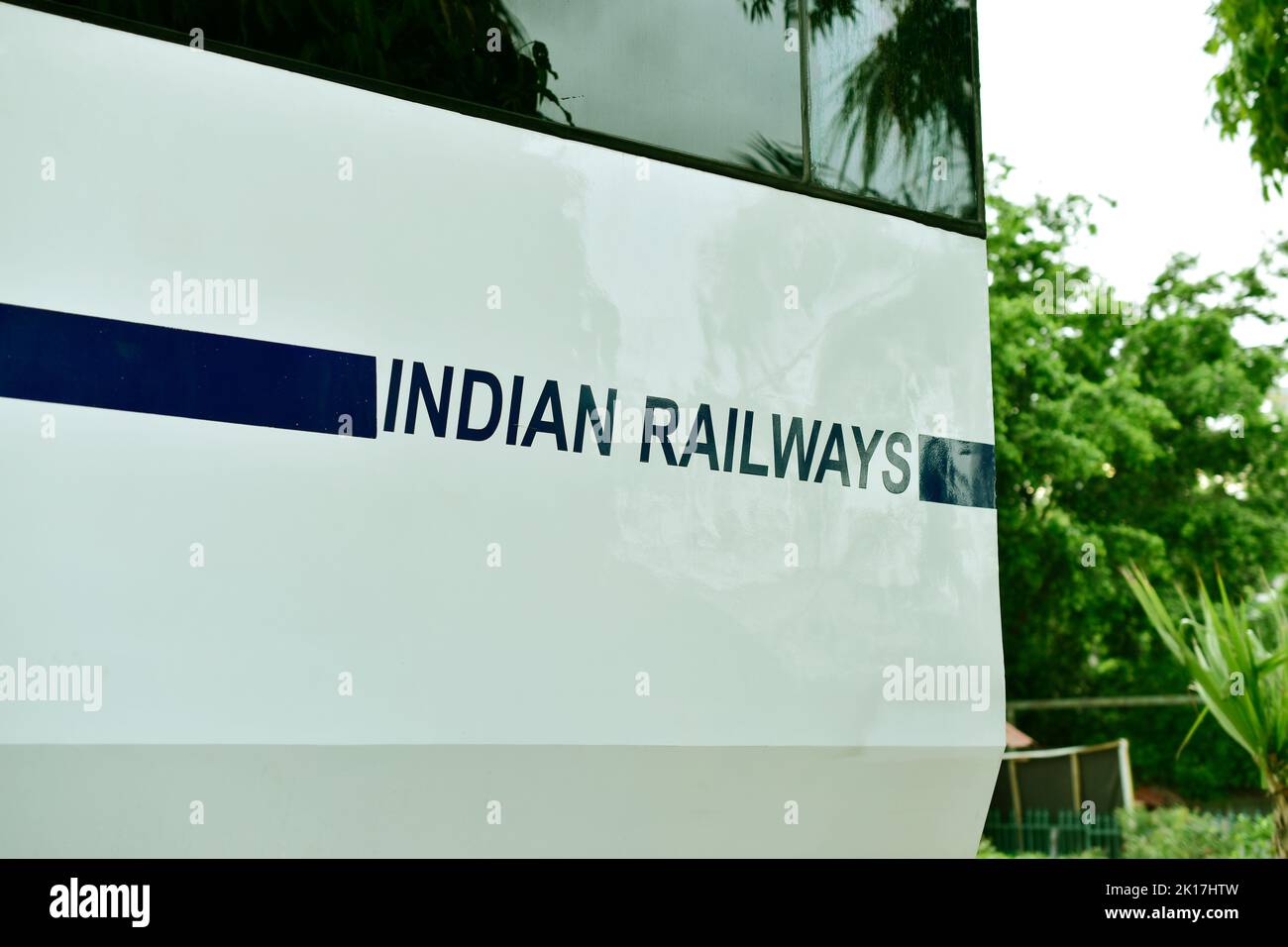 New Delhi, India - 14 September 2022 : Indian railway logo on train Stock Photo
