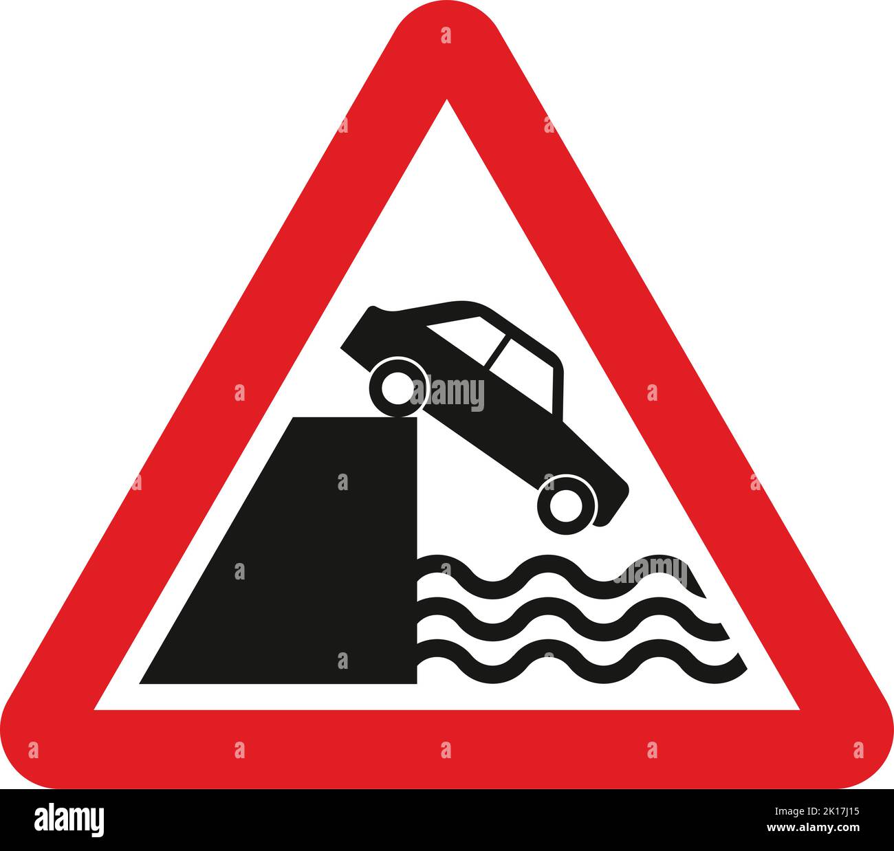 Quayside or river bank, The Highway Code Traffic Sign, Signs giving orders, Signs with red circles are mostly prohibitive. Plates below signs qualify Stock Vector
