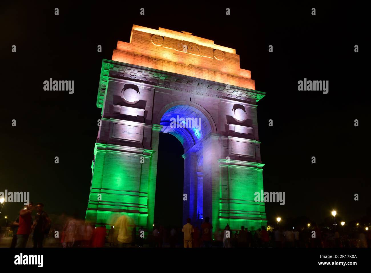 New Delhi, India - 14 September 2022 : Night view of india gate at new delhi, India Stock Photo