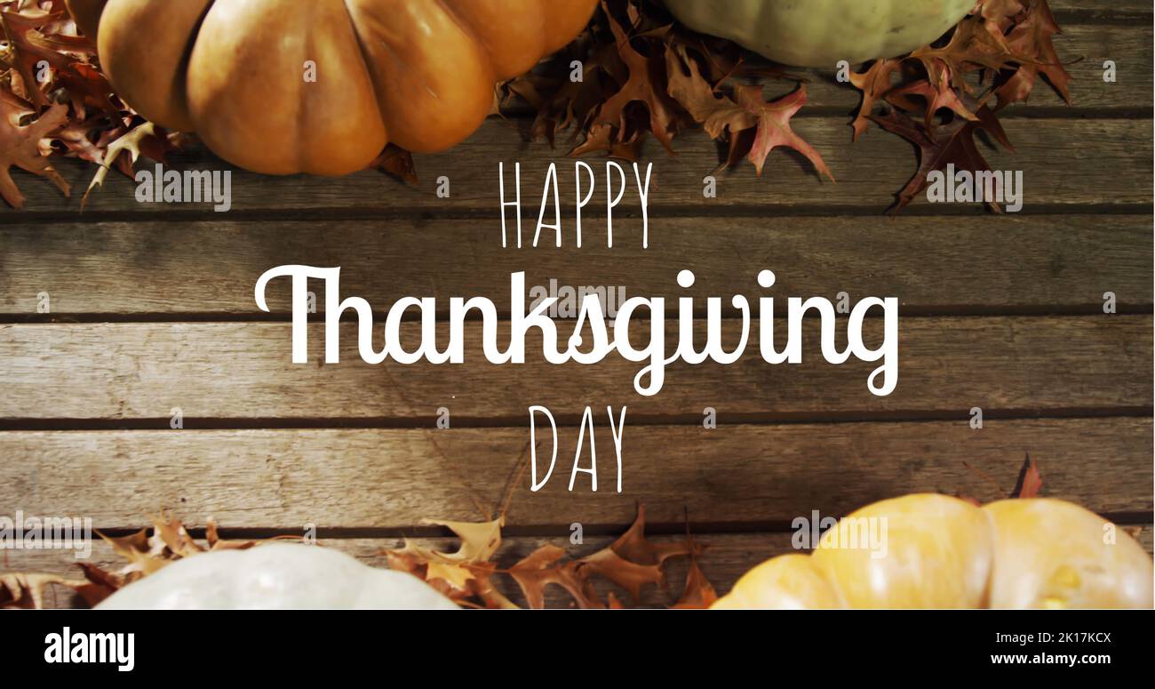 Digitally generated image of happy thanksgiving 4k Stock Photo - Alamy