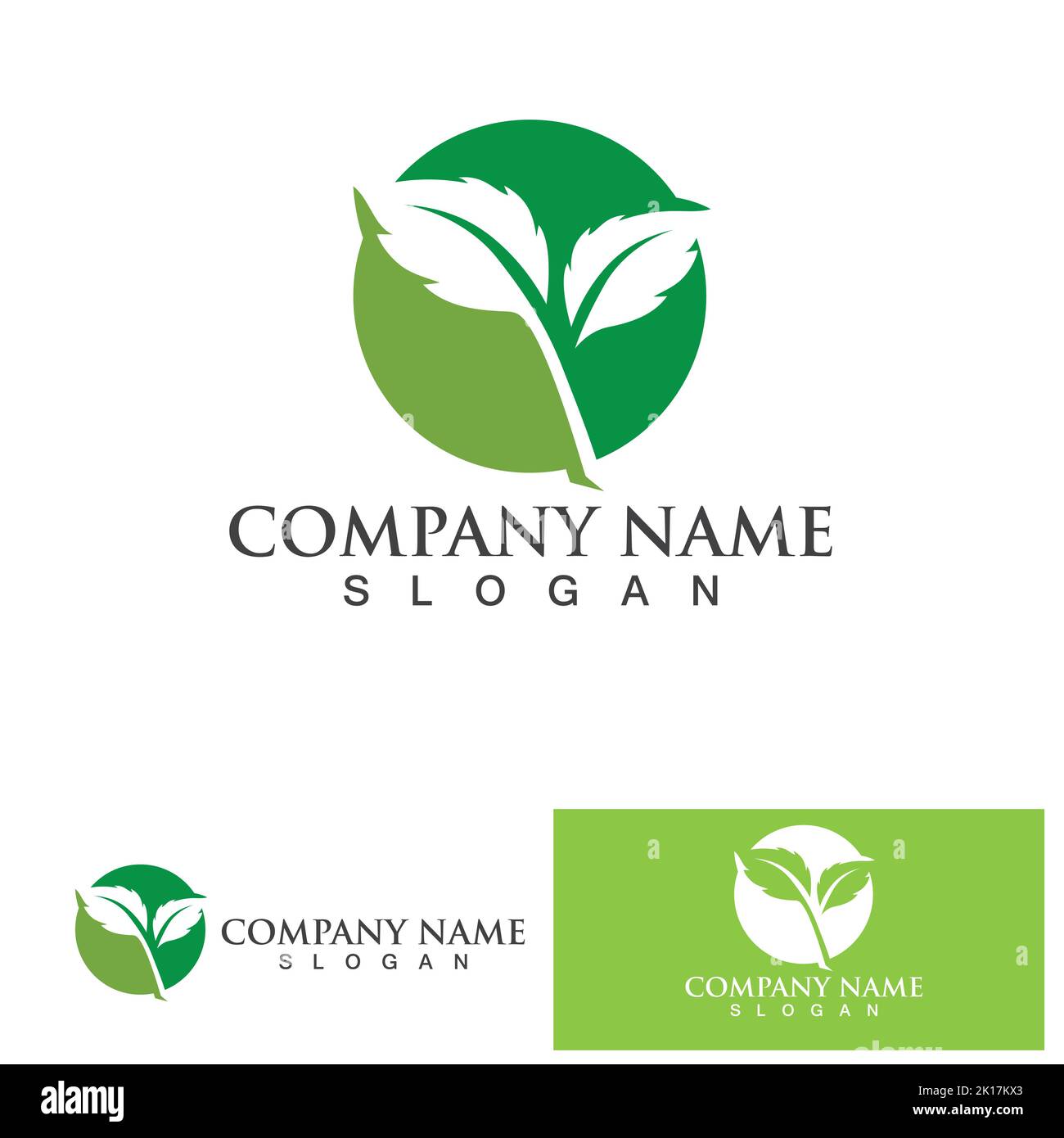 Leaf green logo and symbol vector template Stock Vector Image & Art - Alamy