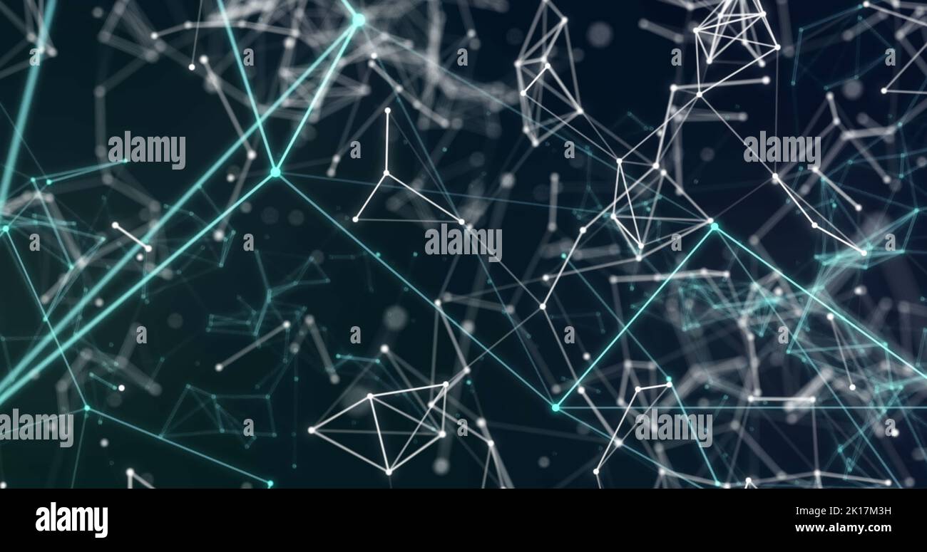 Image of icons and network of connections over dark background Stock ...