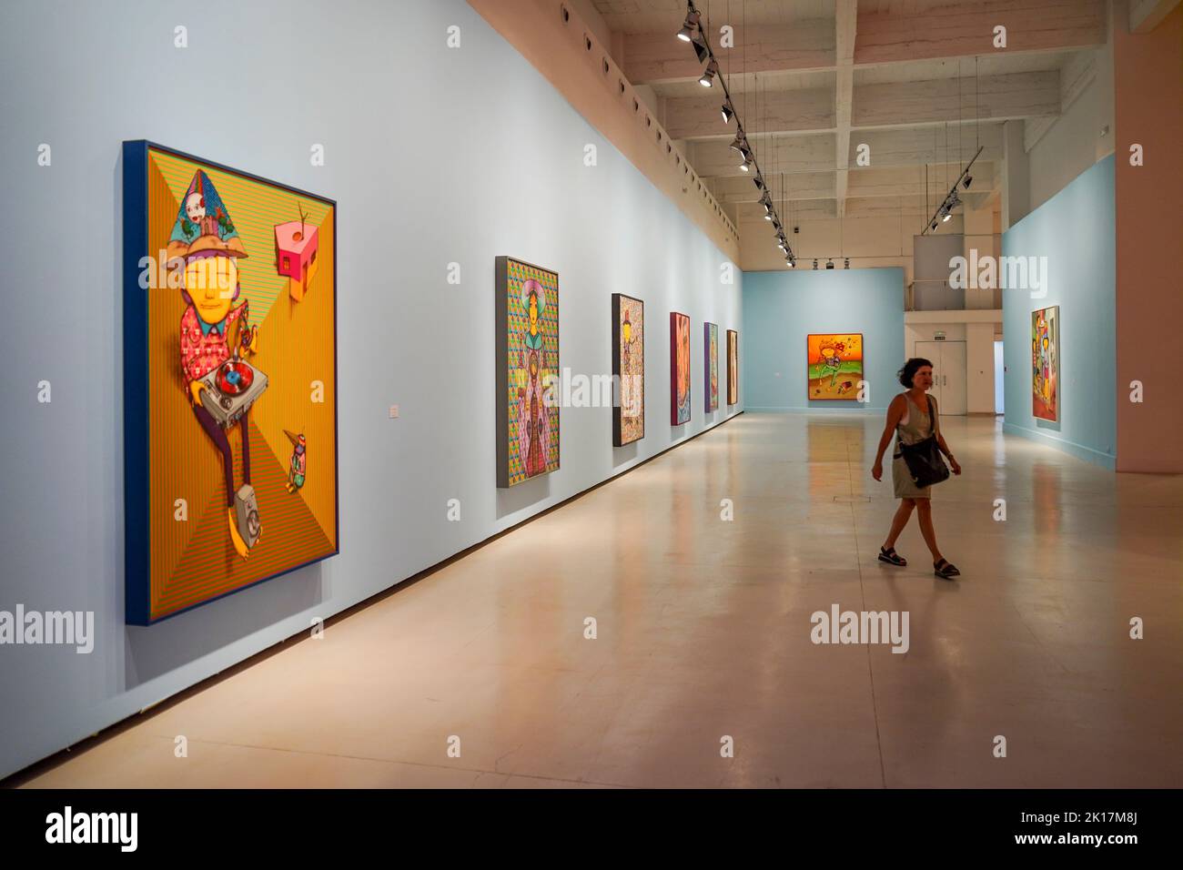 Exhibition Os Gemeos, Os Yemeos, in the contemporary art centre of Malaga, CAC museum in Malaga, Andalusia, Stock Photo