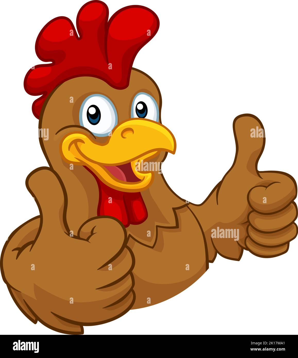 Chicken Cartoon Rooster Cockerel Character Stock Vector