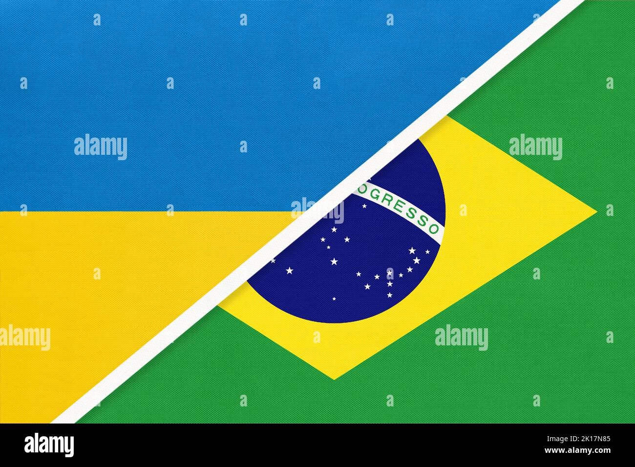 Ukraine and Brazil, symbol of country. Ukrainian vs Brazilian national