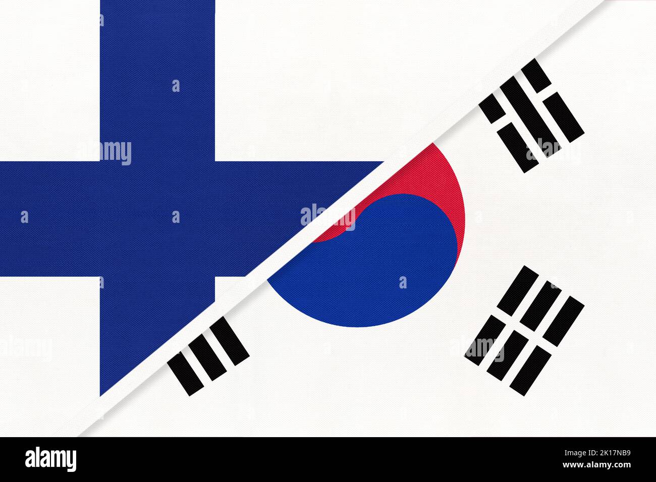 Finland And South Korea Or Rok Symbol Of Country Finnish Vs Korean National Flags Finland And South Korea Or Rok Symbol Of Country Finnish Vs Korean National Flags