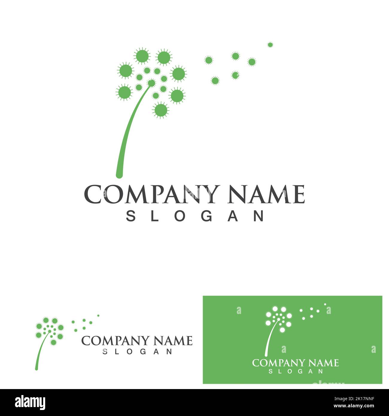 Dandelion flower logo vector template Stock Vector
