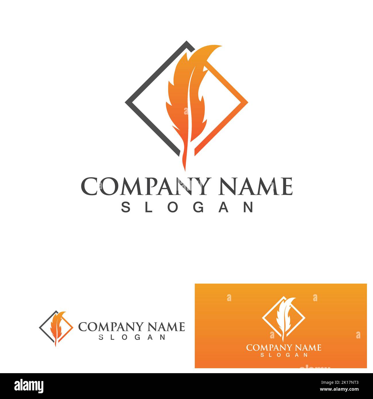 feather pen write sign logo template app icons Stock Vector Image & Art ...