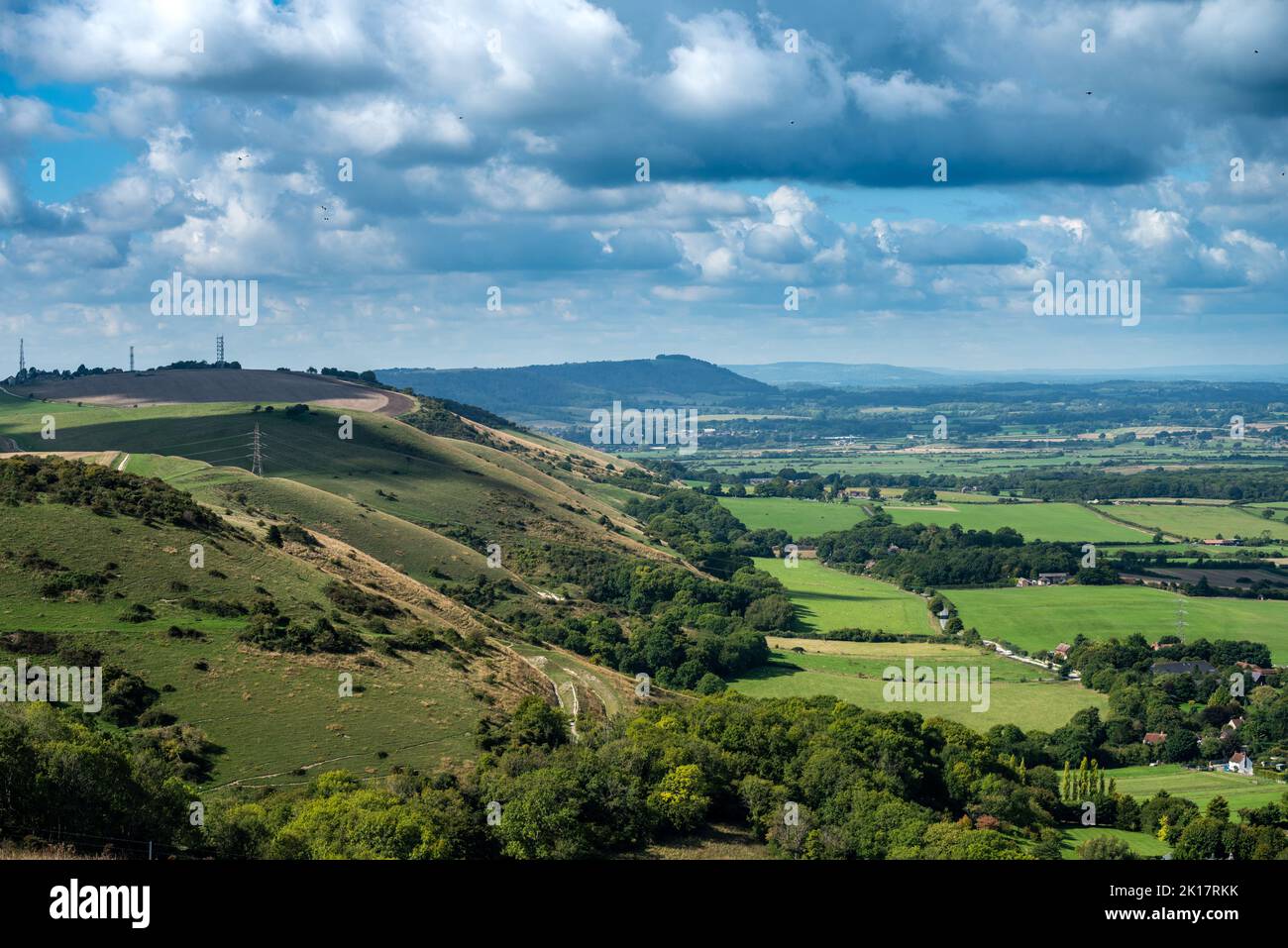Brighton, September 16th 2022: Glorious weather in the South Downs National Park here overlooking the Fulking Escarpment a few miles north of Brighton Credit: Andrew Hasson/Alamy Live News Stock Photo