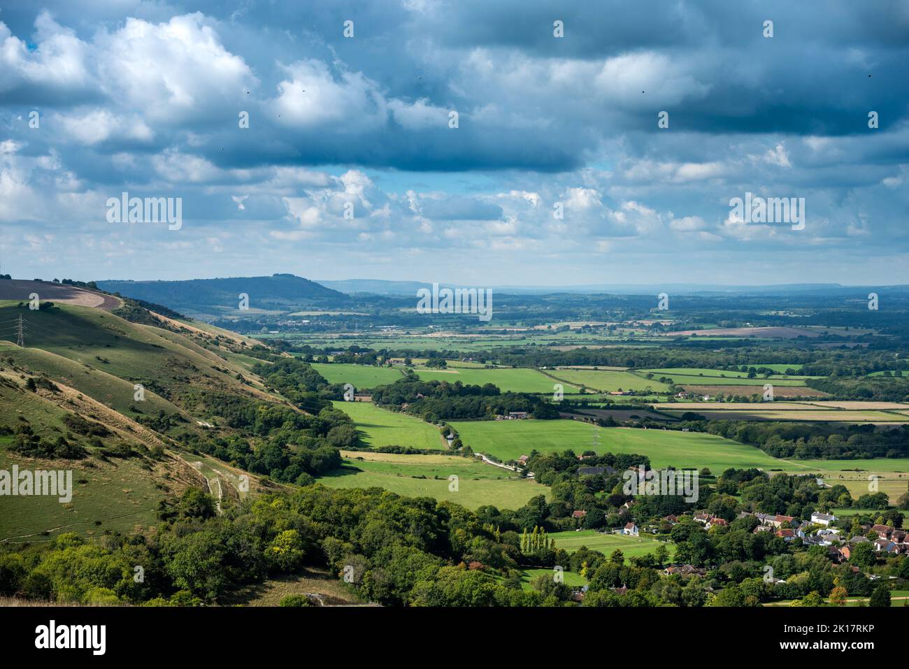 Brighton, September 16th 2022: Glorious weather in the South Downs National Park here overlooking the Fulking Escarpment a few miles north of Brighton Credit: Andrew Hasson/Alamy Live News Stock Photo