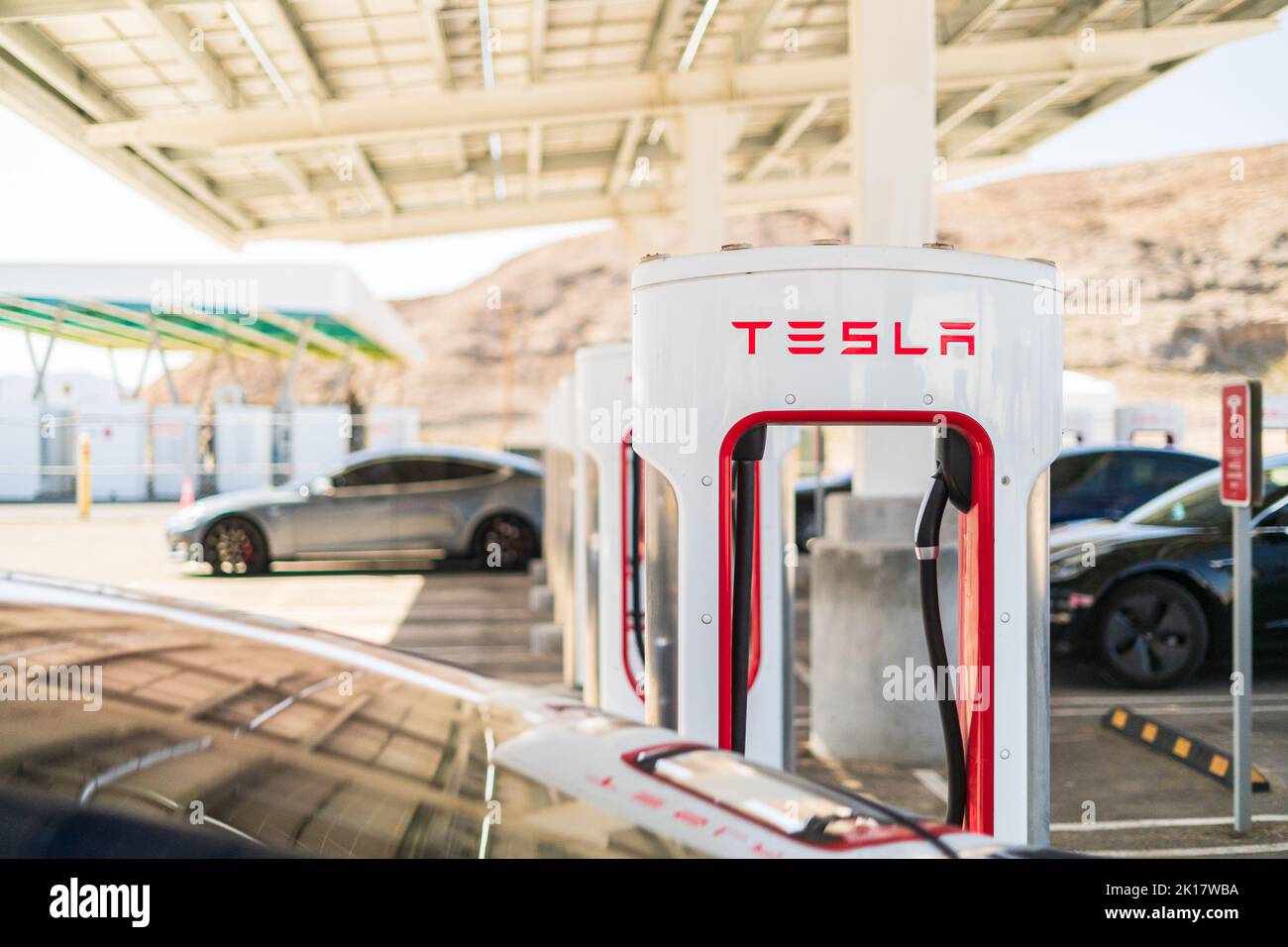 Tesla charging station Stock Photo Alamy