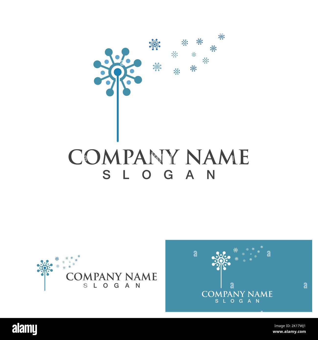 Dandelion flower logo vector template Stock Vector