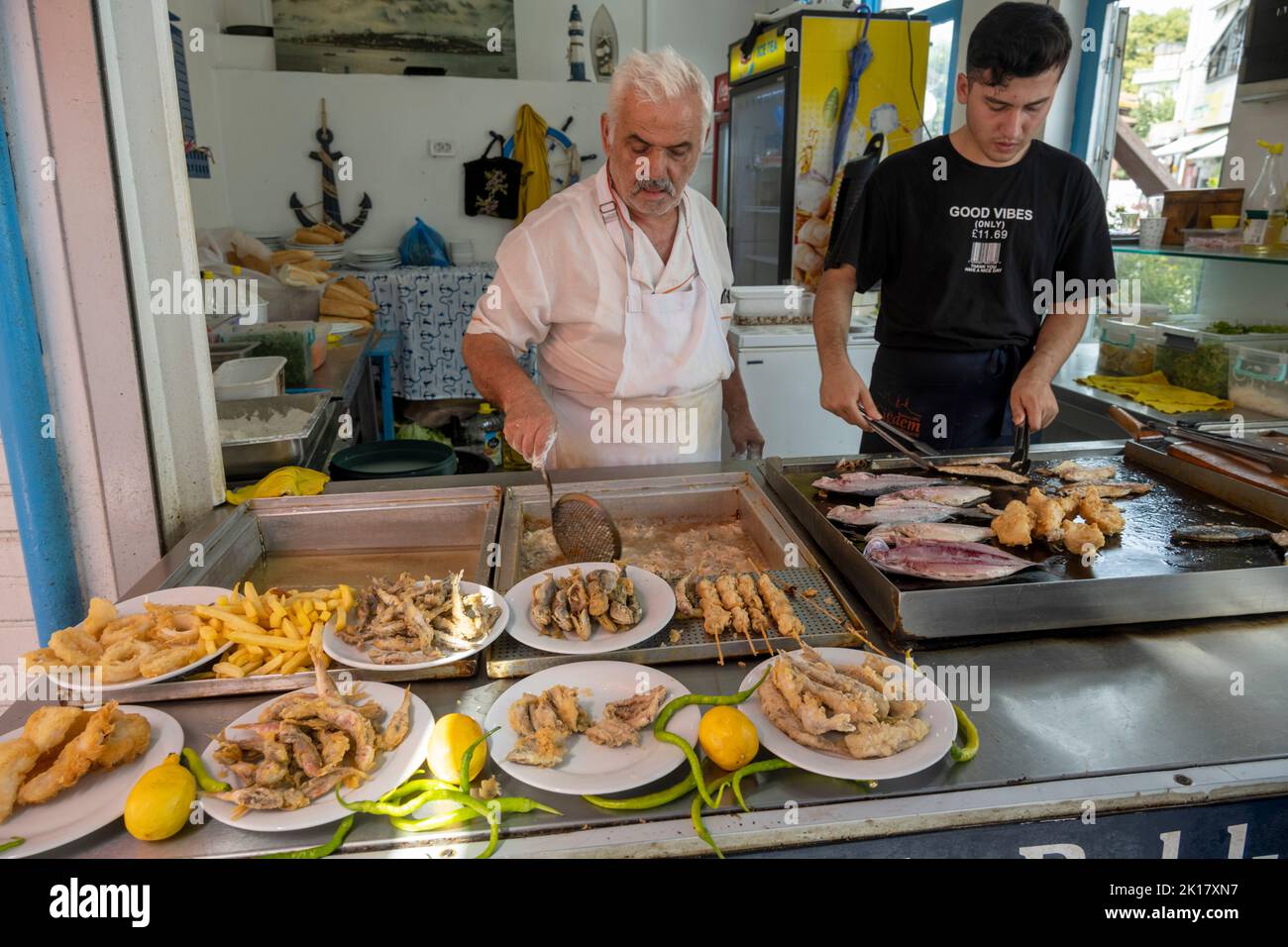 Türkei, Istanbul, Beykoz, Anadolu Kavagi, Food and Drink Stock Photo