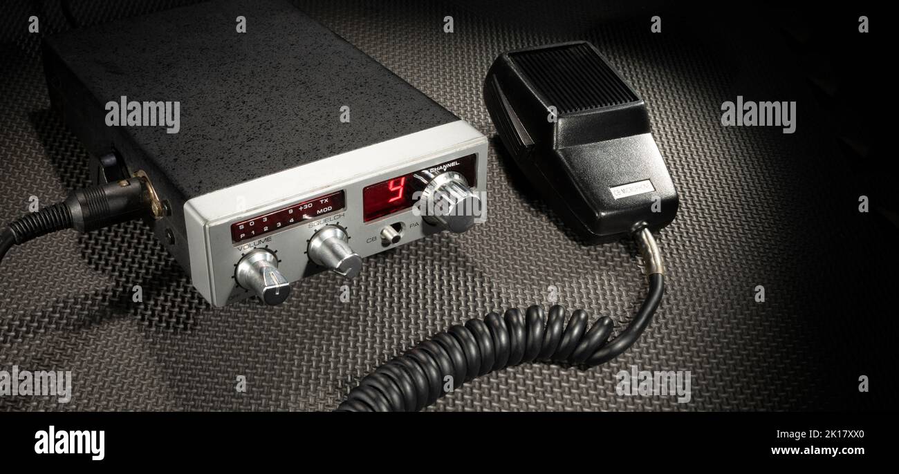Mike and CB radio on the emergency channel after the power is off Stock