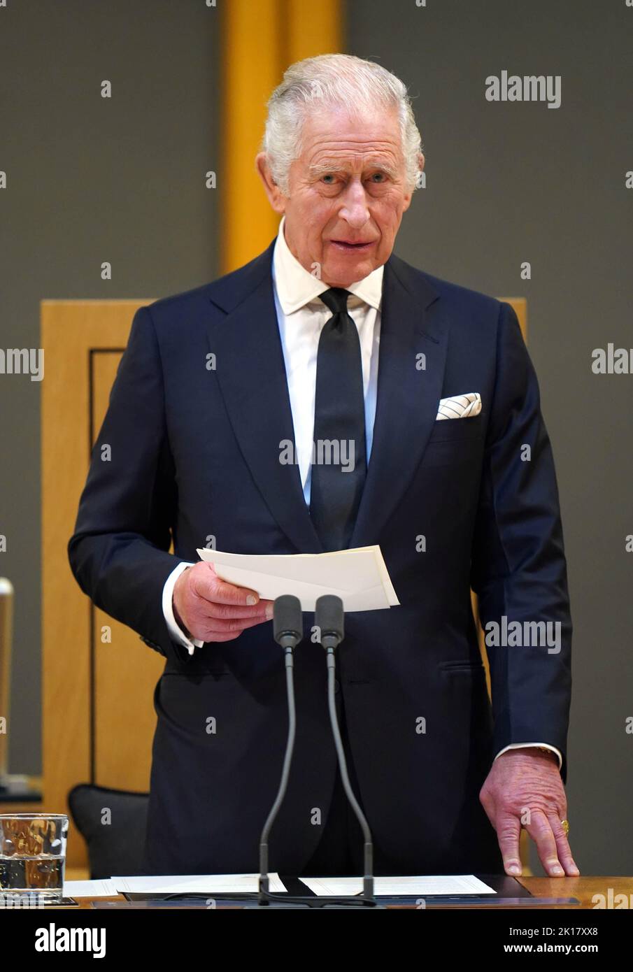 King Charles III speaking after receiving a Motion of Condolence at the
