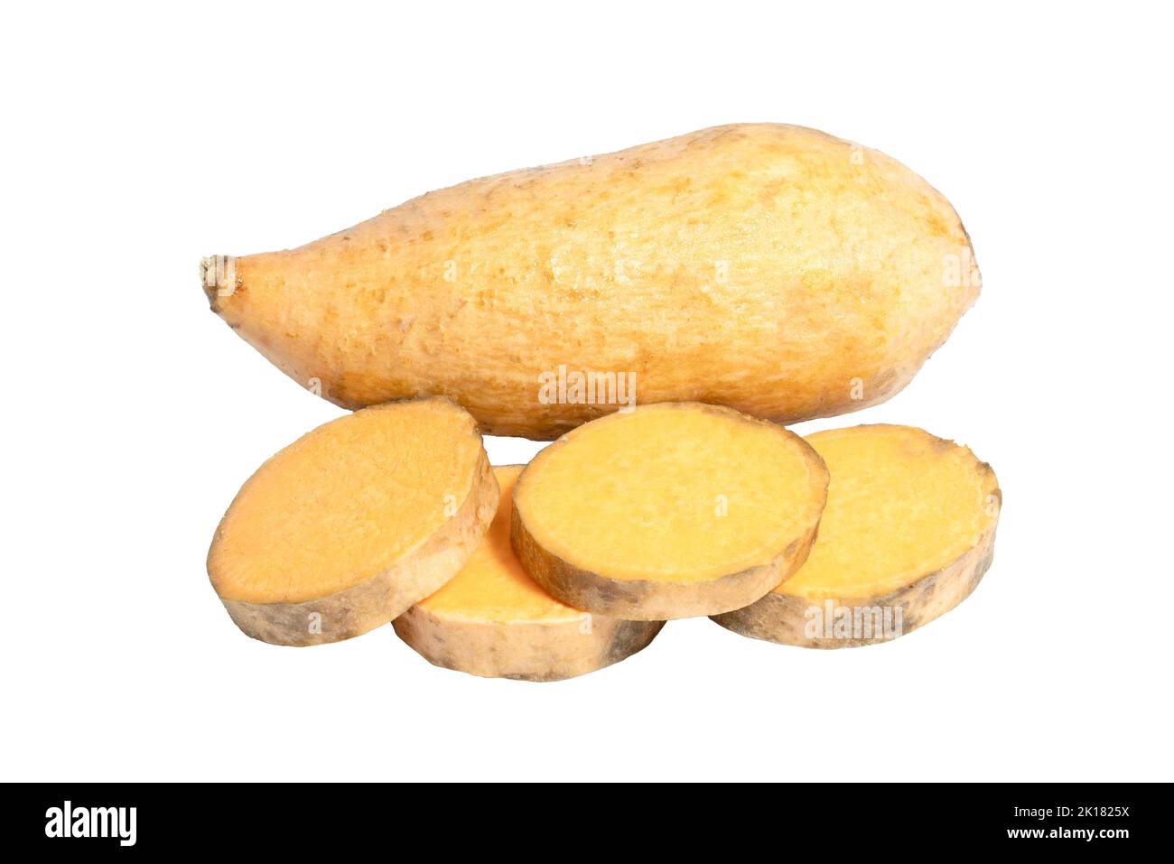 Asian raw sweet potato isolated on white background Stock Photo