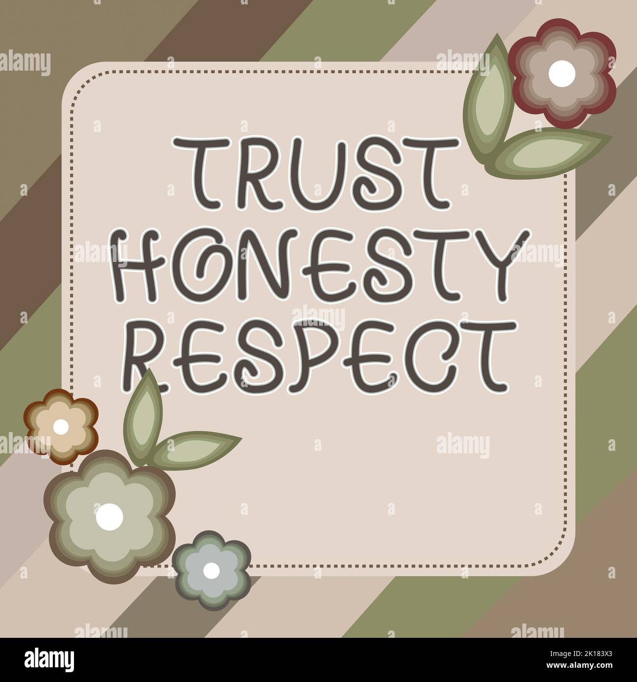 Hand writing sign Trust Honesty Respect. Word Written on Respectable ...