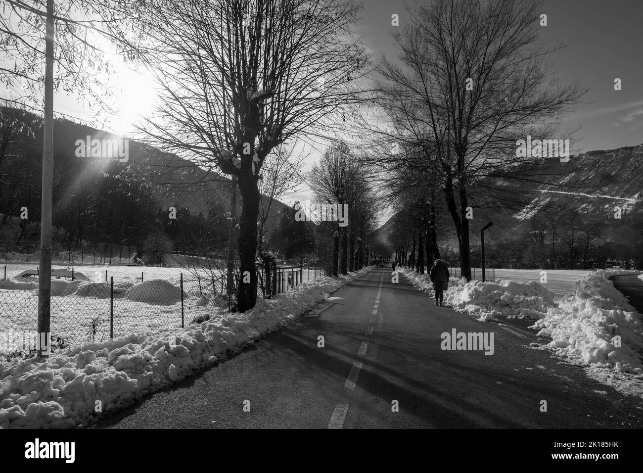 Rural countryside road in Black and White Stock Photos & Images - Alamy