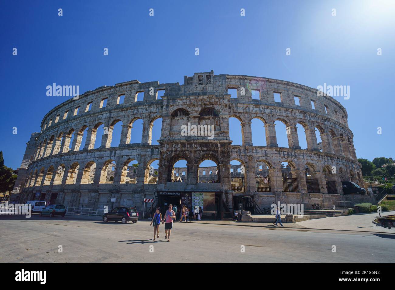 Pula, Croatia - September 2022 September 13: Pula is the city in Istria region, Croatia and is known for Pula Arena Stock Photo