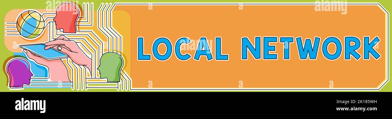 Sign displaying Local Network. Internet Concept Intranet LAN Radio ...